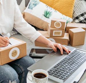 Small business filling online orders