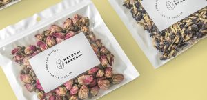 Organic tea branding and packaging logo